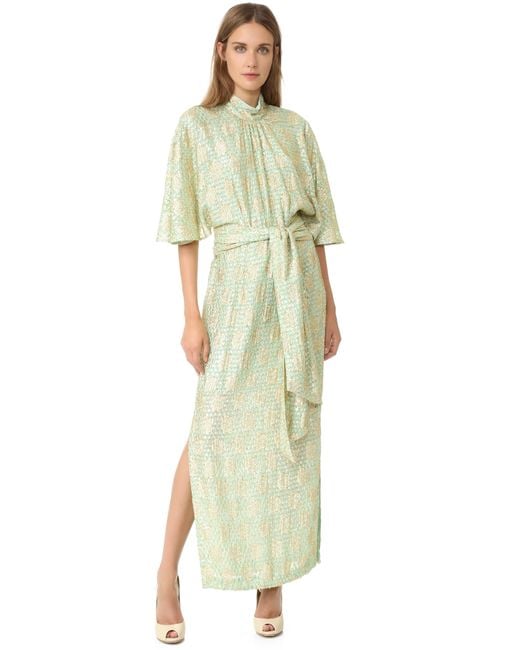 Ganni Metallic Dress Lyst Canada
